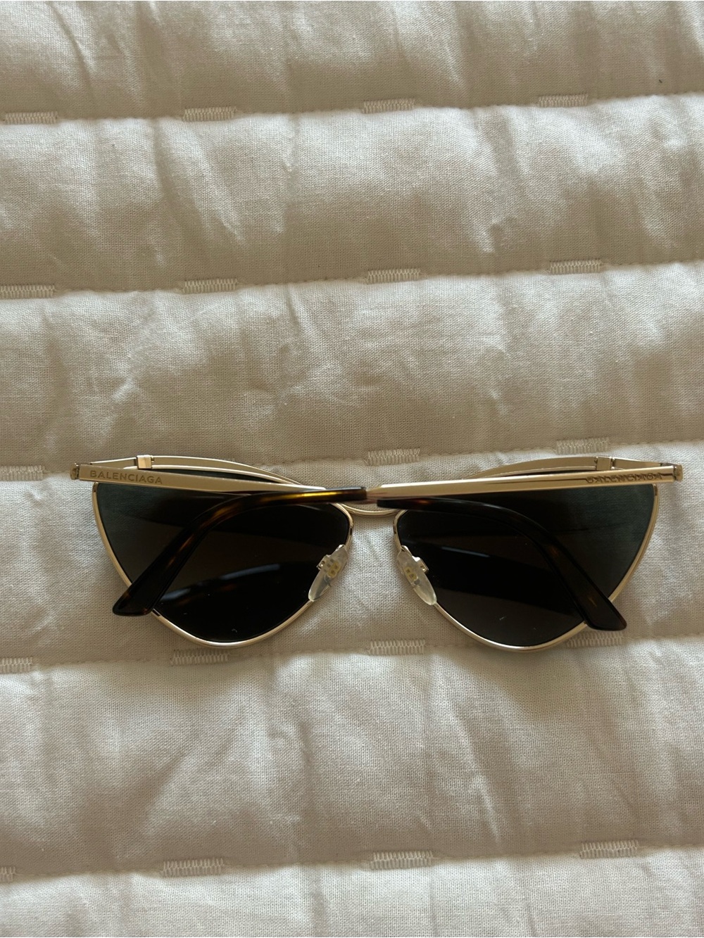 Balenciaga Cat-Eye Sunglasses in Black and Gold-Tone - Picture 2 of 5